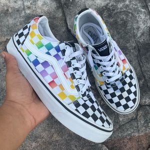 Multi-Color Checker Board Vans